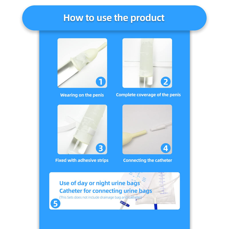 [Australia] - 30 PCS Latex Condom Catheter External Self-Sealing Set, Easy Donning, Day and Night Use Quick and Easy Drainage, No Reflux, No Leakage (30pcs/25mm/0.98inch) 30pcs/25mm/0.98 Inch 