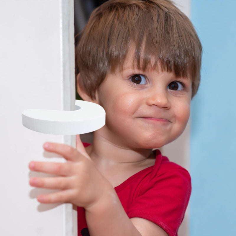 [Australia] - Door Pinch Guard and Door Slam Stopper 4pcs. Use Safety Door Guard Made of Soft Foam to Keep Door Open. Serves As a Door Protector for Kids White 