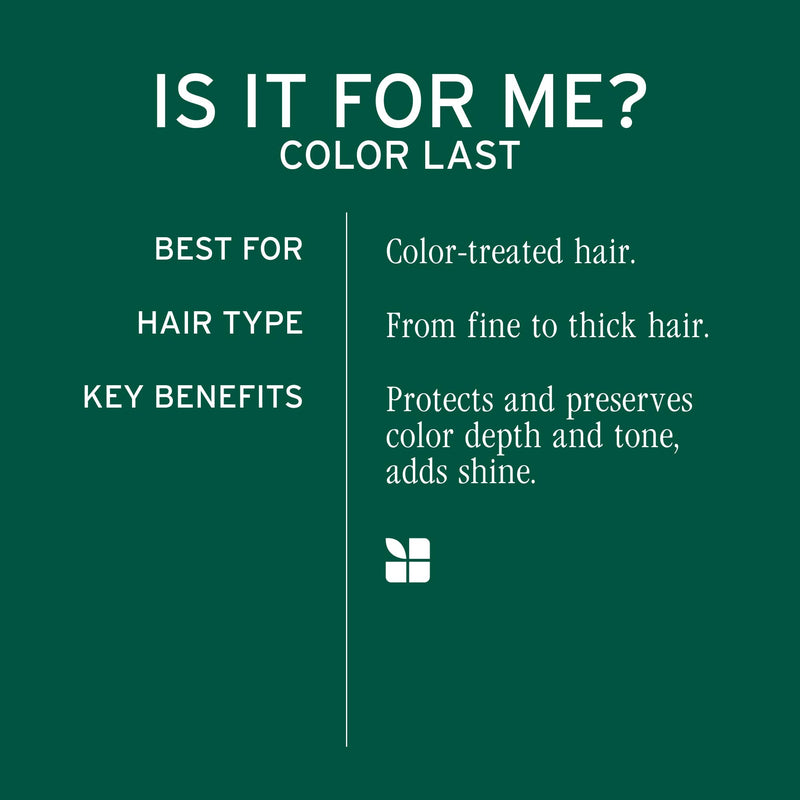 Biolage Color Last Shampoo – For Color-Treated Hair | Soybean oil, stearic acid, vegan, paraben-free, mineral oil-free, cleanses, hydrates 13.5 Fl Oz (Pack of 1)