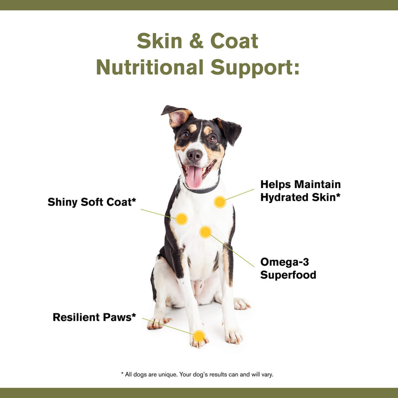 Skin & Coat Canine Supplement w/Omega-3 Fatty Acids, Org. Ingredients, Antioxidant Topper, Nourish Coat &Paws, Joint, Support Shiny Coat & Healthy Skin by Katherine Heigl (30 Scoops) - PawsPlanet Australia