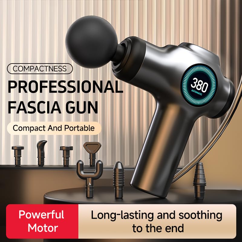 [Australia] - Massage Gun Deep Tissue, Muscle Massager, Handheld Electric Muscle Massager, Percussion Massage Gun, Massage with 99 Speeds and 8 Heads, Back, Leg, Shoulder and Body (Grey) Grey 