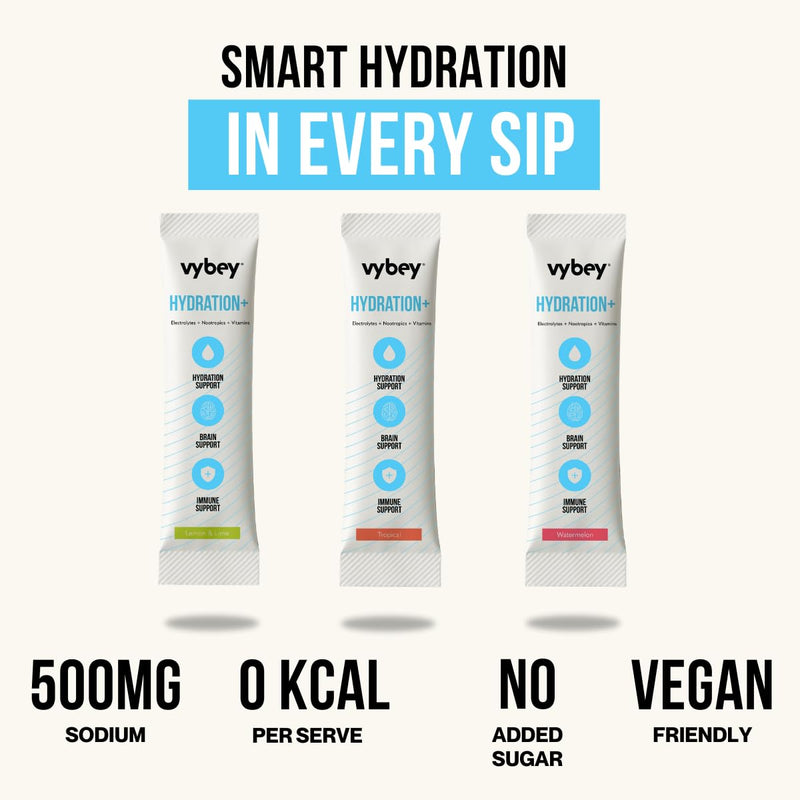 Smart Hydration+ Electrolyte Powder Drink Mix - Sachets - Zero Sugar Hydration, Nootropic Focus, Gut Friendly - All Natural (15 Pack, Watermelon)