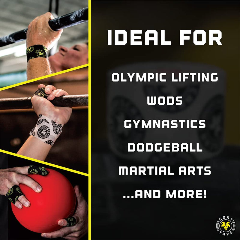 [Australia] - Scary Sticky Premium Athletic Tape | Weightlifting Tape | Thumb Tape for Hook Grip – Sticks with You Through The Toughest Fitness Workouts and Lifts Black & Yellow | Single Pack Pack of 1 