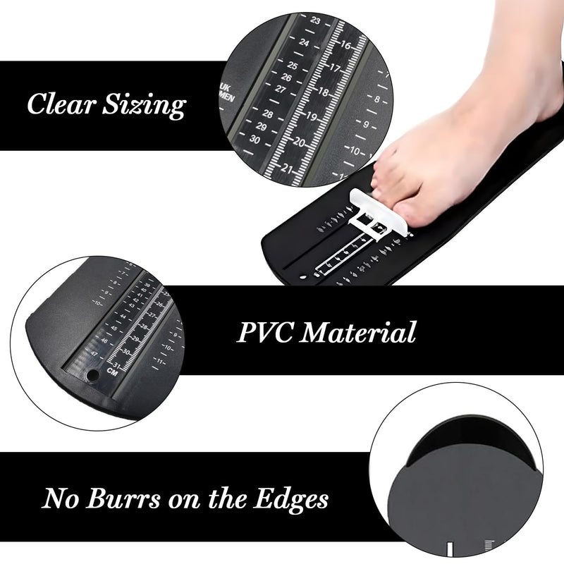 [Australia] - XOKL Children's Foot Measurer, Adult Foot Measurement, Baby Foot Measurement, Children's Shoe Measurement, Shoe Size Measurement, Shoe Try-On Devices, Family Foot Measurement Device for Children, Adults, UK and EU Size (Black) Black 