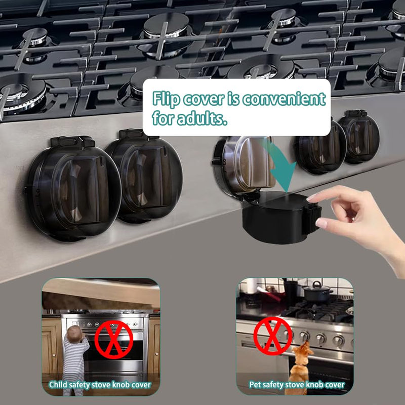 [Australia] - Stove Knob Safety Covers & Gas Stove Knob Locks - Childproof Oven Lock 5 Pack, Heat-Resistant ABS Stove Locks Child Safety Universal Fit Knob Covers convention 