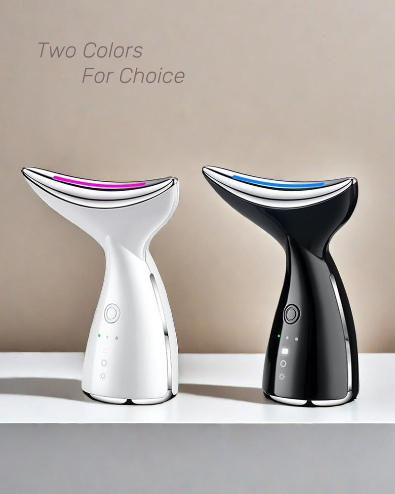 Face and Neck Massger for Skin Care Electric Face Neck Lifting Massager with 45℃ Heat & 3 Massage Modes for Wrinkles Facial Neck Massager (Black) Black