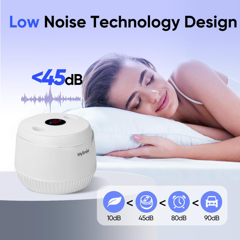 [Australia] - MySmile Ultrasonic Retainer Cleaner- 45kHz Denture Cleaner Machine with 200ML Capacity for Aligner, Mouth Guard, Braces, Portable Dental Cleaning Pod with 2 Mode Digital Timer for Home, Travel (WHITE) WHITE 