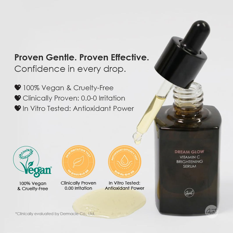 glowiest Dream Glow Vitamin C Serum | Even Skin Tone Serum l Glowing Skin - Niacinamide (20,000 ppm), Hyaluronic Acid, Camellia Flower Extract, Centella Extract | Korean Skin Care - 1.01 fl.oz (30 ml)