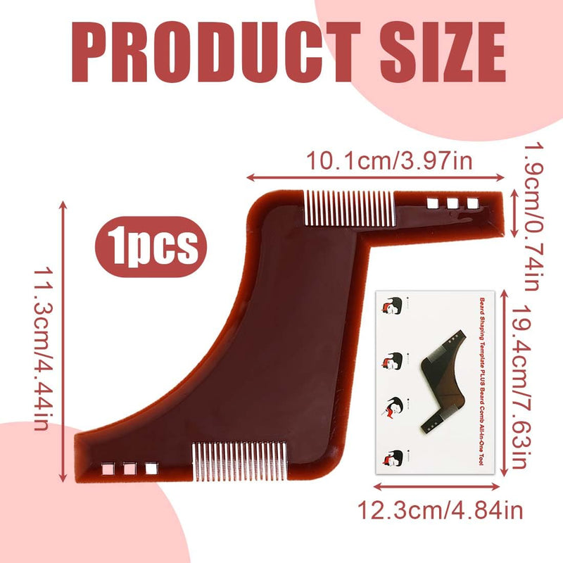 [Australia] - CPJJ Beard template and double-ended beard comb - precise styling for men's beard care, beard shapes for goatee sideburns neck, beard template for easy cutting, beard comb styling tool 