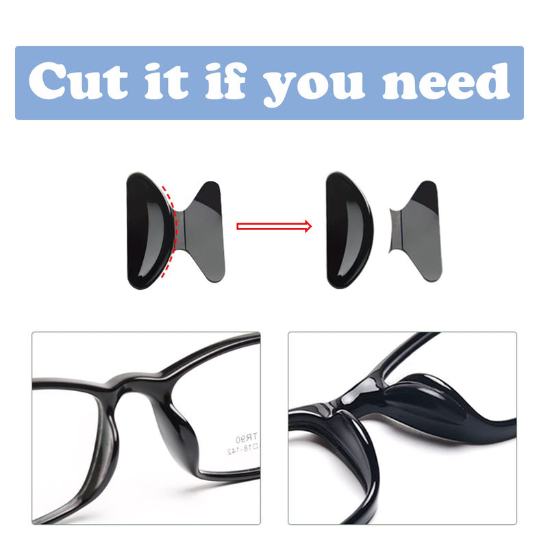 [Australia] - Glasses nose pads silicone, butterfly shape, glasses nose pads soft for glasses, sunglasses, 2.5 mm, 10 pairs, (clear) 10 pairs, clear 