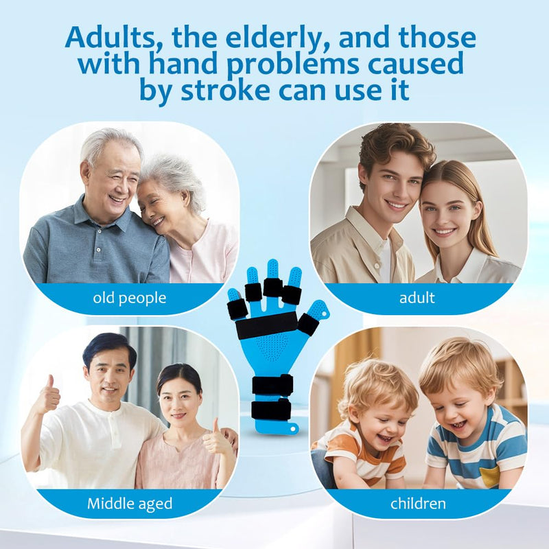 Resting Hand Splint for Stroke Support – Adjustable Finger Separator Brace for Spasticity & Contracture, Helps Prevent Finger Curling & Stiffness,Suitable for Adults, Elderly M