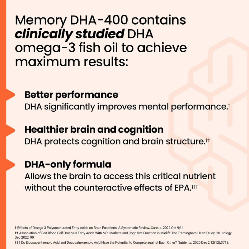 [Australia] - NeuroQ Memory DHA-400 - Omega-3 Fish Oil Supplement - Mental Performance & Balance - Supports Neuro Brain Health - Protects Against Memory Loss & Improves Focus - 120 Softgels 
