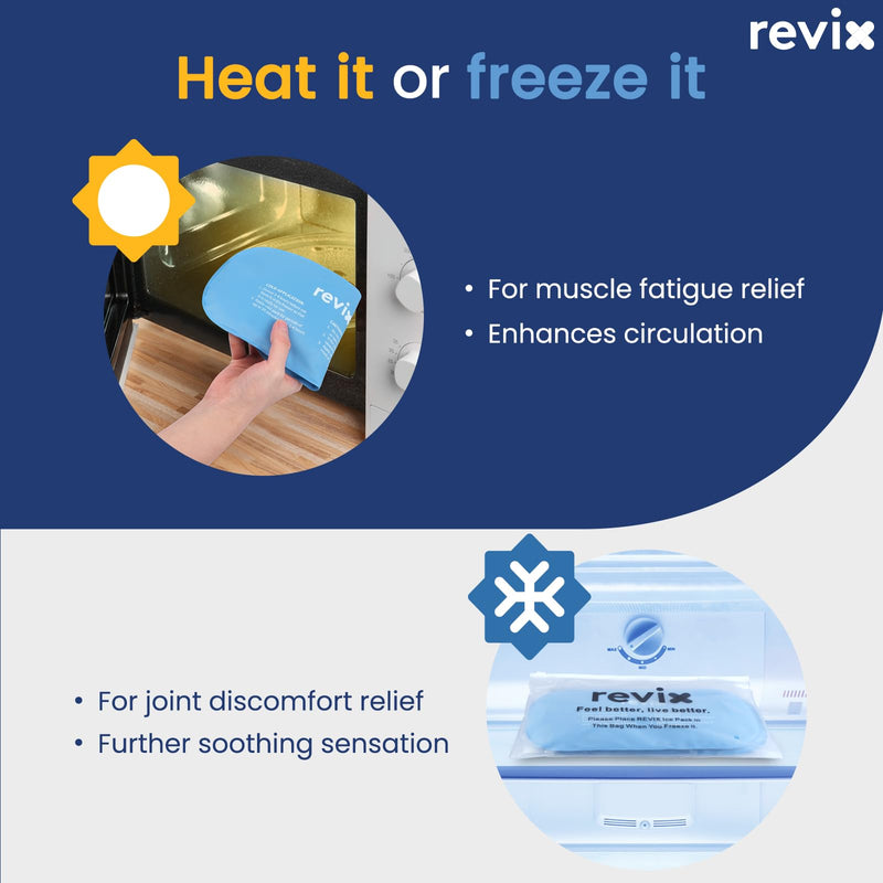[Australia] - REVIX Ice Packs for Injuries Reusable, 2 Packs Hot and Cold Pack with Adjustable Strap, Flexible Ice Wraps for Joints and Muscle, Rotator Cuff, Back, Knee Discomfort Relief (10" x 5" Blue) Medium 10 x 5 Inch 