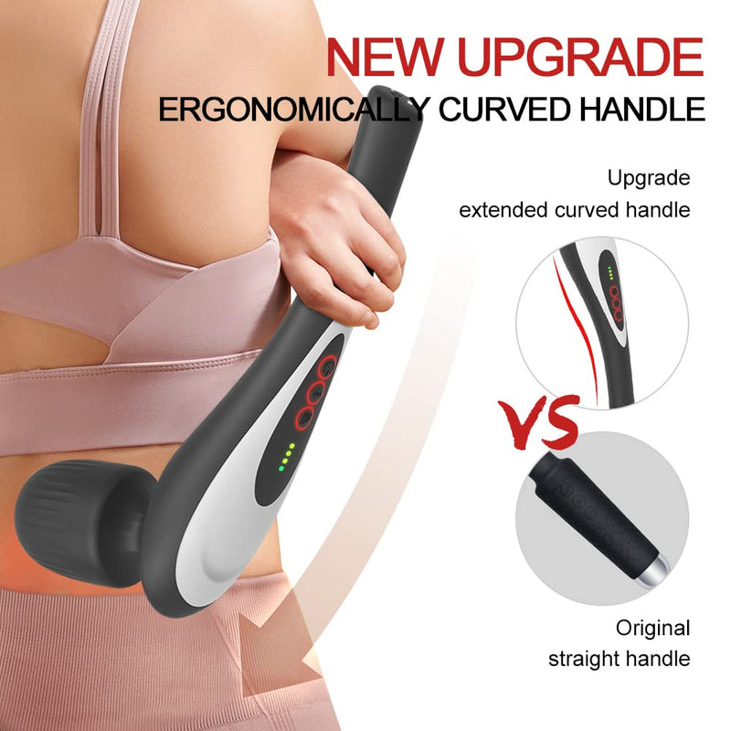 [Australia] - Rechargeable Personal Hand Held Deep Tissue Vibrating Massager for Muscles, Back, Foot, Neck -Cordless Electric Percussion Body Wand Massage Gift for Women her 