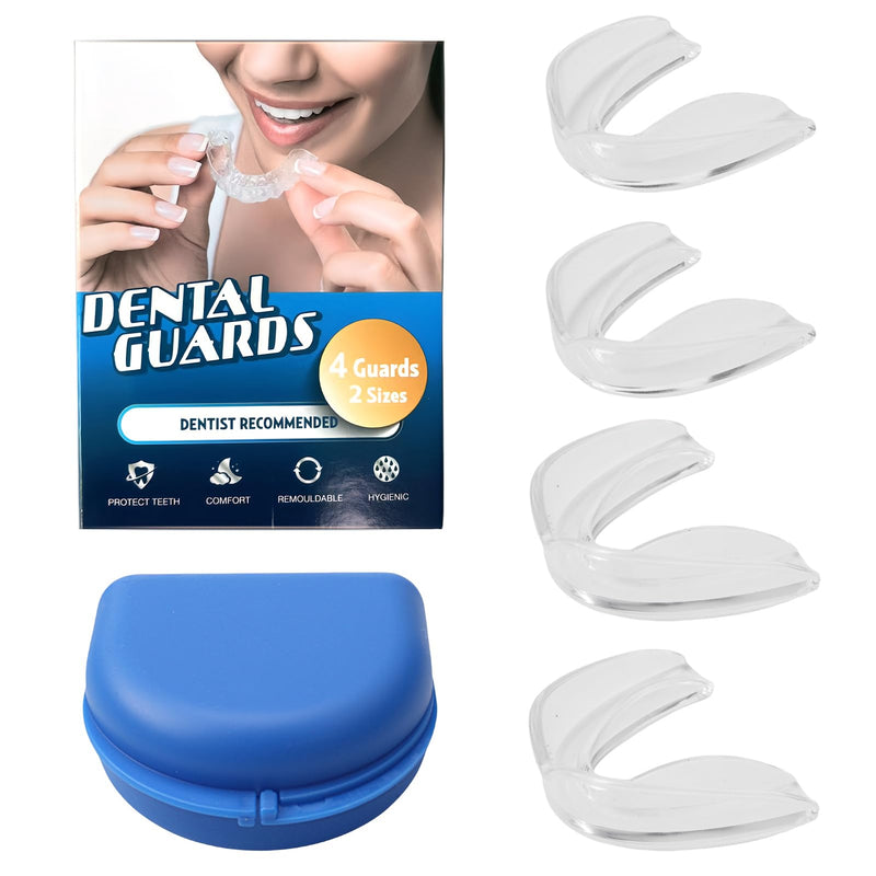[Australia] - Mouth Guard for Grinding Teeth at Night, Nightguards for Grinding Teeth Mouth Guard for Clenching Teeth at Night for Sleeping Bite Guard for Teeth Adults (2 Sizes, 4 PCS) 