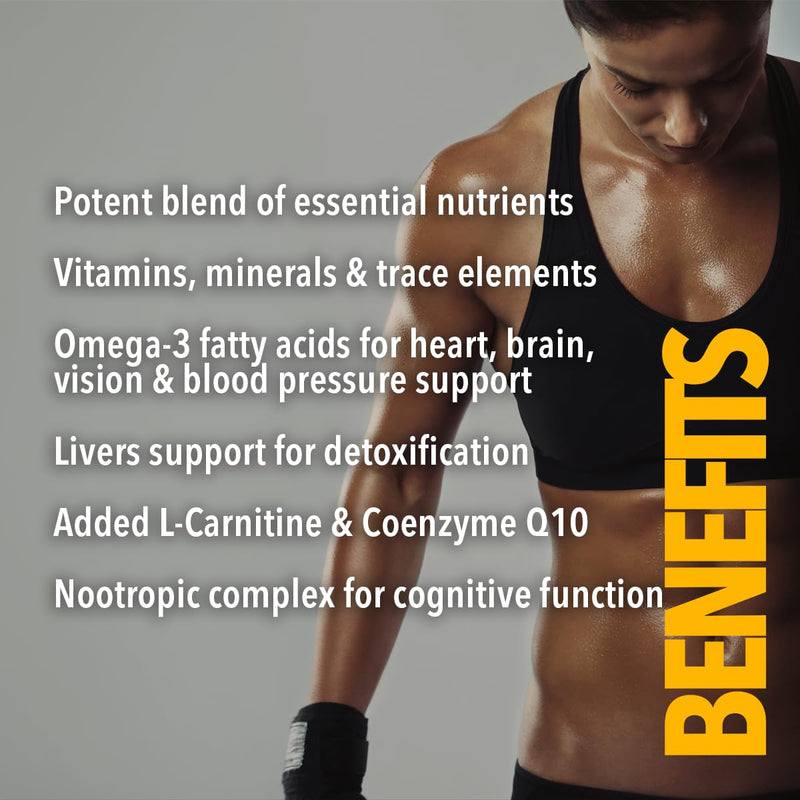 Time 4 Mega - Pack 30 Day Supply - Ultra High Strength Vitamins, Minerals, Trace Elements, Herbal Extracts, Omega 3 Fatty Acids, L-Carnitine, CoQ10, Liver Support Liver Health & Nootropic Complex