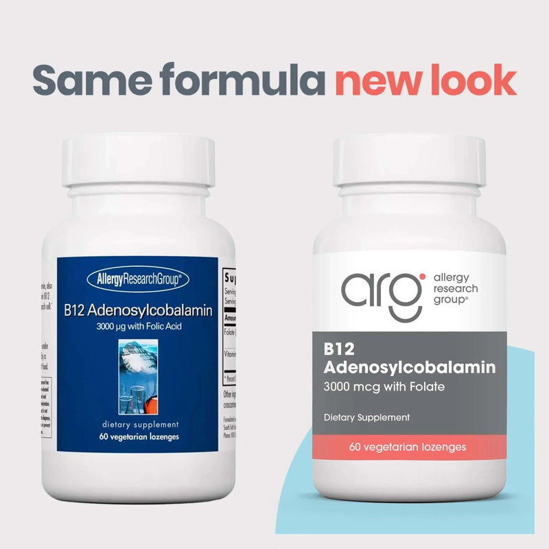 Nutricology B12 Adenosylcobalamin 3000 mcg, 60 Lozenges | Active Vitamin B12 Lozenges for Mitochondrial Energy and Nerve Support, Vegetarian, Hypoallergenic, 60 Servings