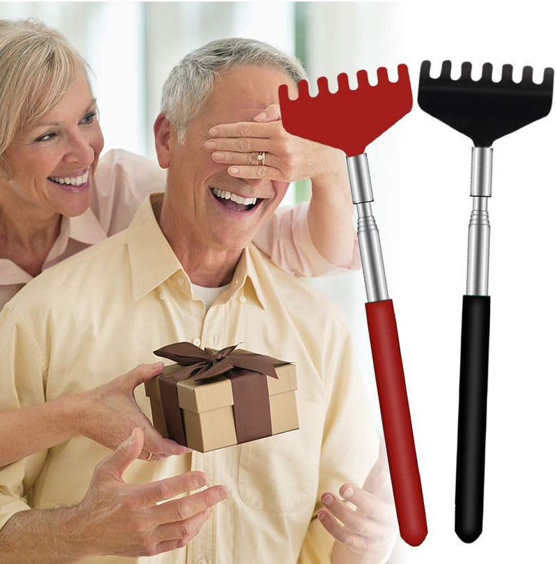 [Australia] - 6 Pack Extendable - Portable Telescoping Metal Back Scratchers/Hand Massager with Soft Rubber Handles for Thanksgiving, Birthday, Christmas Gifts 