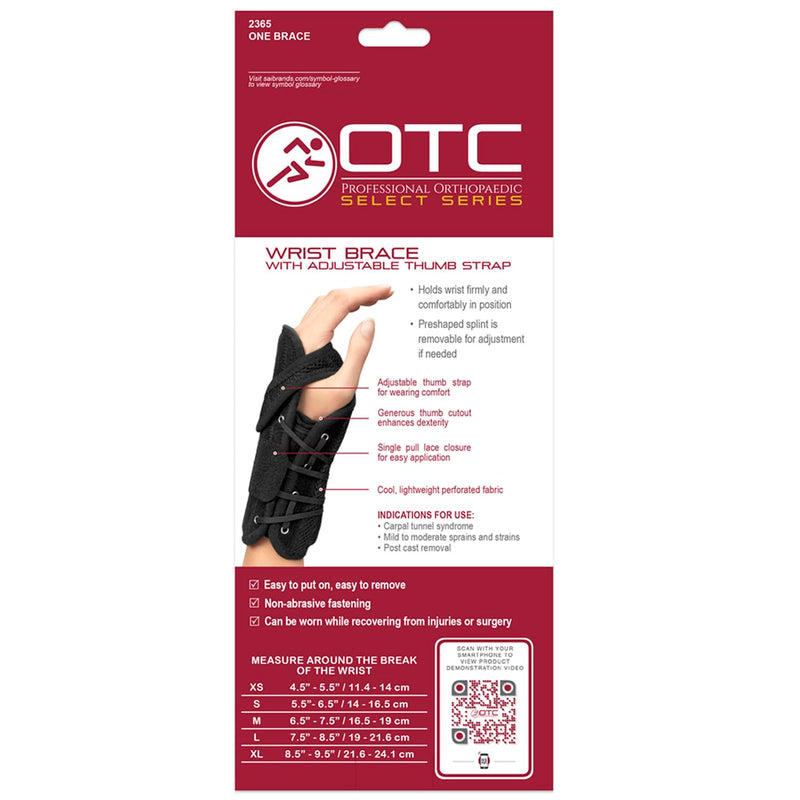 [Australia] - OTC Wrist Brace, Adjustable Thumb Strap Support for Hand Pain Relief, Black (Left Hand), Medium 