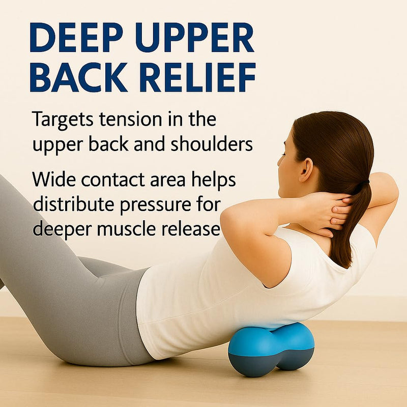 [Australia] - Peanut Massage Ball Set,Oversized & Standard 2-Pack,Deep Tissue Roller for Back, Neck,Legs & Shoulders,Trigger Point & Myofascial Release,Pain Relief,Unique Dual-Color Design Blue Grey-Stylish & Rare 