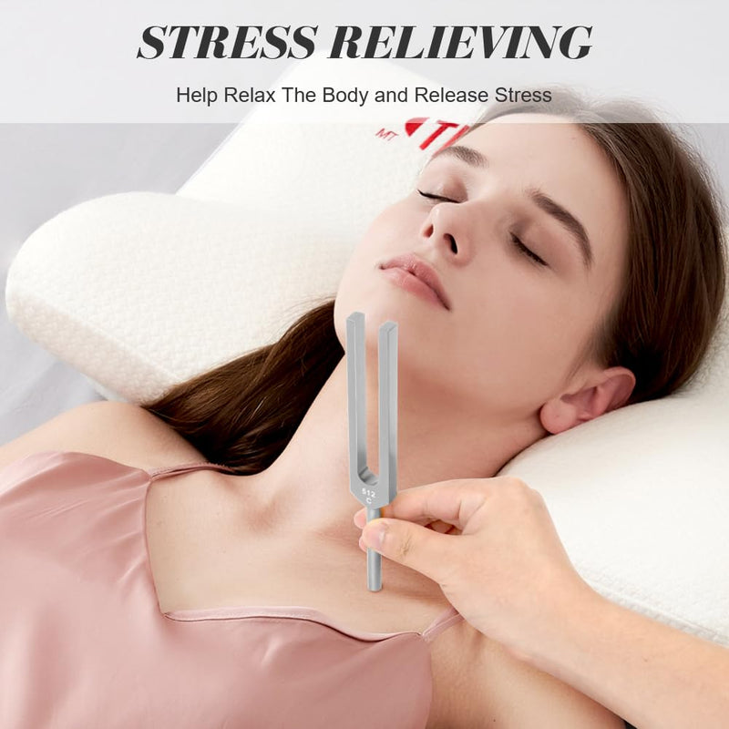 [Australia] - AOGOE 128HZ tuning fork therapy, tuning fork neurology, aluminum alloy tuning fork offer accurate frequency response with a silicone hammer for therapy, chakra therapy, sound therapy, anti-stress 128 Hz 