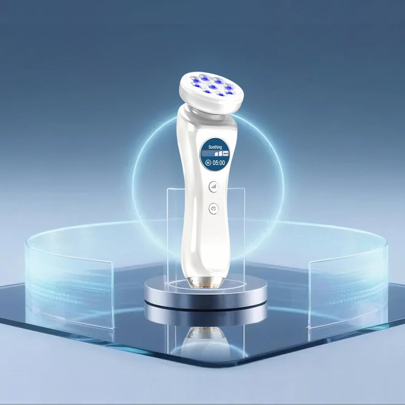 5-in-1 Beauty Massager for Face and Neck, Facial Massager for Skin Care, Red Light, Thermal, and Vibration Technologies, Improve, Firm,Tightening and Smooth Has Skin Detection Function