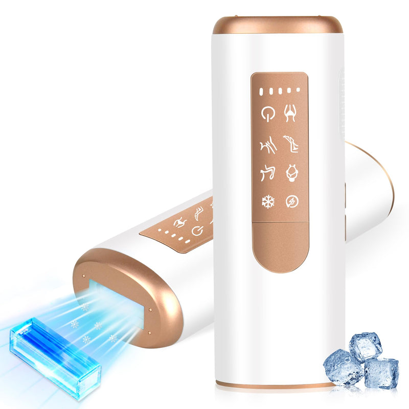 [Australia] - IPL Sapphire Laser Hair Removal Device for Women & Men with 45°F Ice-Cooling,Infinite Flash & Long-Lasting Results, Painless Hair Removal Device in 3 Weeks for Armpits Legs Arms Bikini Line At Home White-04 
