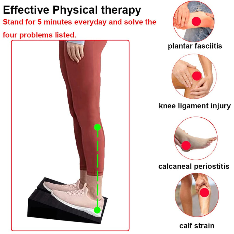 [Australia] - Squat Wedge Block Non-Slip Slant Board Calf Stretcher, 2pcs Ankle Knee Leg Stretcher, Heavy Duty Incline Ramp for Heel Elevated Squat, ATG Split Squat, deadlift, Lunge, Yoga, Pilates, Physical Therapy Ethylene Vinyl Acetate (EVA) 
