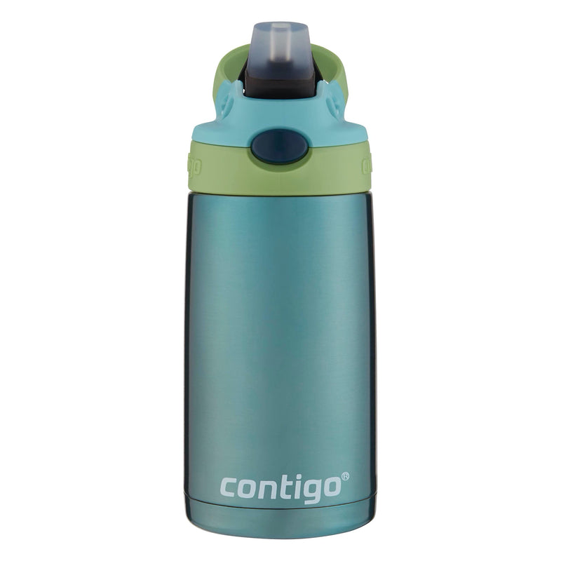 [Australia] - Contigo Kids Straw Stainless Steel Water Bottle with AUTOSPOUT Lid, 13oz, Ocean 13 Ounce 