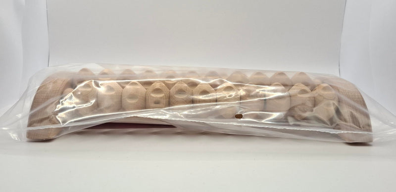 [Australia] - tuuli Wooden Foot Massager, Grooved Muscle Roller, Helps Ease Muscle Tension and Improve Blood Circulation, Natural Wood Therapy Massage Tools for Feet (M) M 