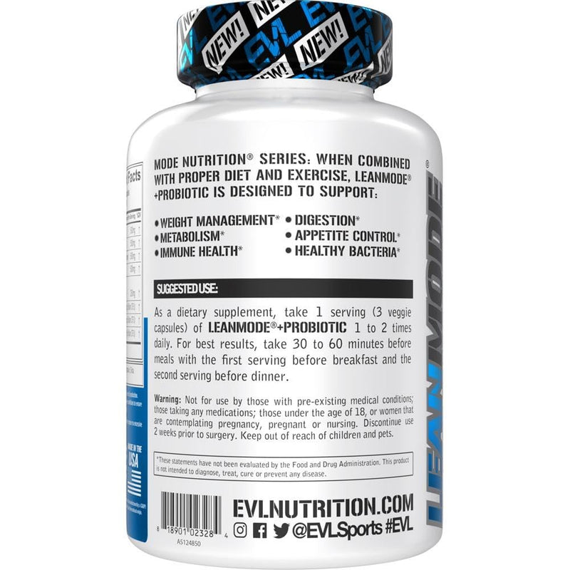 [Australia] - Evlution Nutrition Leanmode + Probiotic, Advanced Probiotic Capsule Supplement, 15 Billion CFUs per Serving, Digestive Support & Gut Health (40 Servings) 120 Count (Pack of 1) 