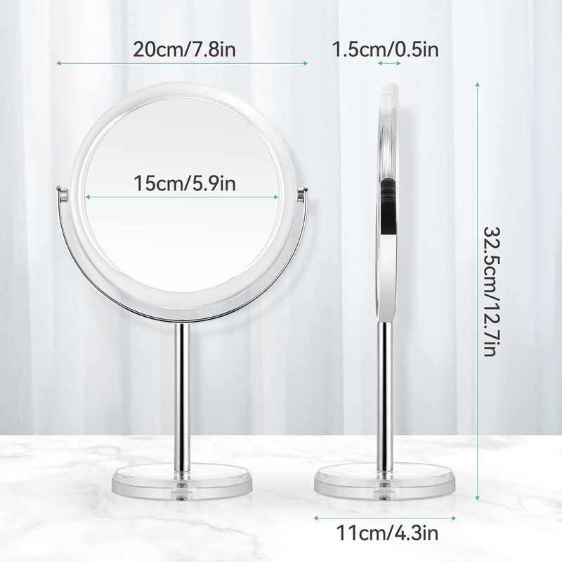 [Australia] - Fabuday Magnifying Makeup Mirror Double Sided, 1X 10X Magnification Mirror, Table Top Vanity Mirror for Home Bathrom, Transparent 6.25 Inches 
