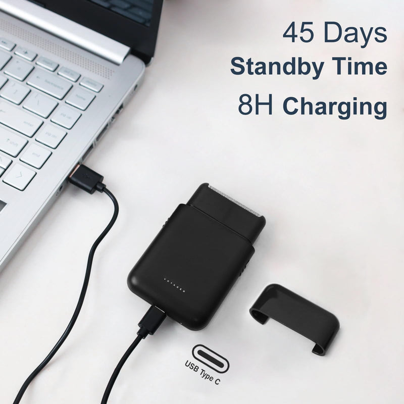 Electric Razor for Men, Mini Electric Foil Shavers with Beard Trimmer,Wet Dry Cordless Shavers, Portable Men’s Travel Razor for Shaving Face, USB-C Rechargeable - Black