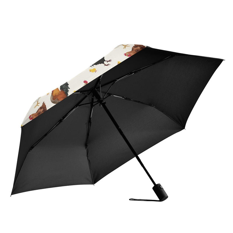 JIPONI Travel Umbrella Personalized Automatic Folding Umbrellas Windproof UV Proof Sun Rain Umbrella 3 Rooster