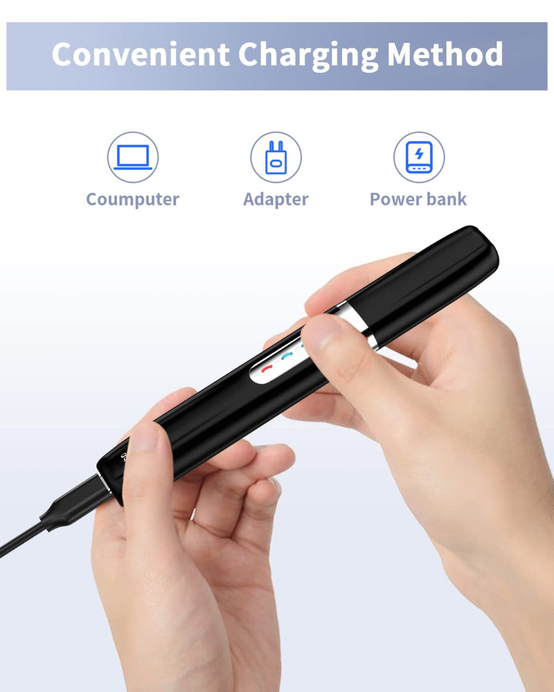 Eyebrow Trimmer, Electric Eyebrow Razor for Women Men, Rechargeable Painless LED Light Facial Hair Shaver Remover with Rinseable Blade for Face Lips Neck Leg Black