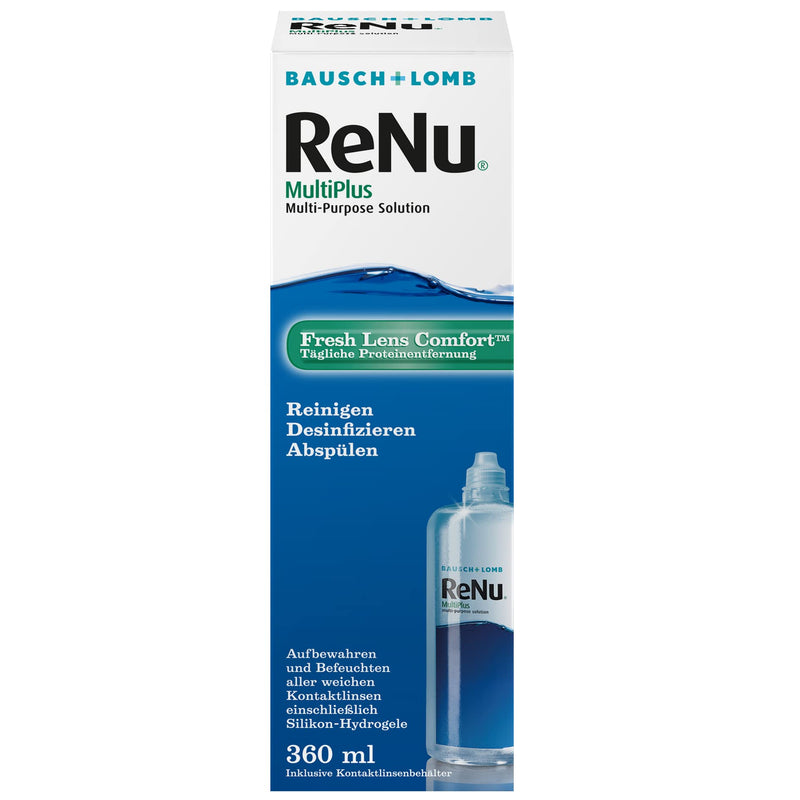 [Australia] - Bausch + Lomb ReNu MultiPlus contact lens care product combination solution, soft lenses, single bottle 1 x 360 ml, transparent New product - 3 languages 