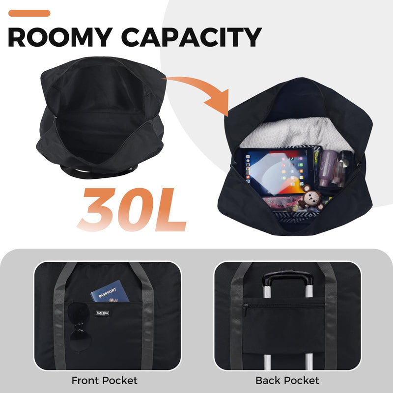 65L Duffle Bag Black & Fmeida Personal Item Bag Black