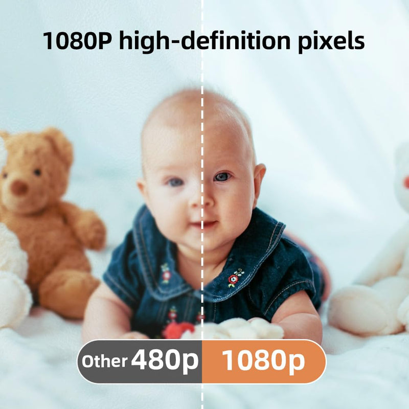 [Australia] - WiFi Baby Monitor Baby Car Camera 1080P HD WiFi Baby Security Camera 2100mA Battery Suitable for Cribs Strollers Indoor B 