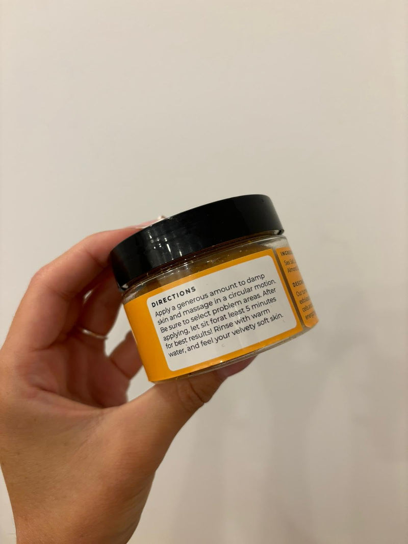 Glo Melanin Turmeric Brightening Scrub for Dark Spots [4 oz] | Includes Jojoba Oil - Sea Salt & Vitamin E, Brightening for Inner Thighs - Bikini Area - Underarms, Natural, Exfoliating 7 Ounce (Pack of 1)