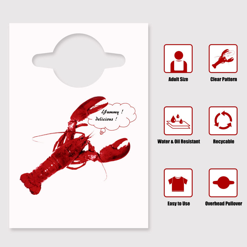 [Australia] - Nonley 30/50 PCS Crab Bibs for Adults, Disposable Lobster Bibs 23" Plastic Funny Bibs for Crab Feast Crawfish Funny Bibs-30 Pcs 