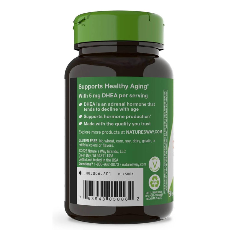 Nature's Way Youthful You DHEA 5 Mg, Supports Healthy Aging & Hormone Production*, No Gluten, 60 Vegan Capsules (Packaging May Vary) 1