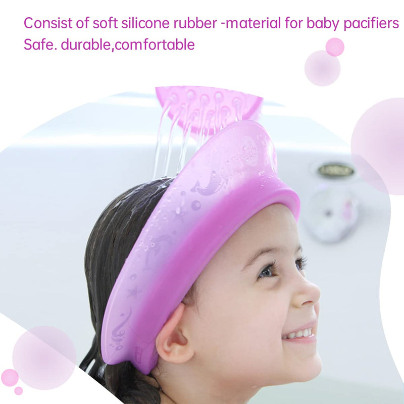 [Australia] - Air Cushioned Bath Visor, Shower Cap For Kids, Hair Washing Hat For Toddlers Adults, Purple 