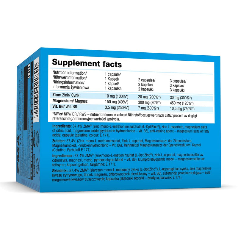 Olimp ZMA - 120 caps Testosterone Booster Power Energy Strength Muscle Growth Muscle Pump Focus TUTRITION