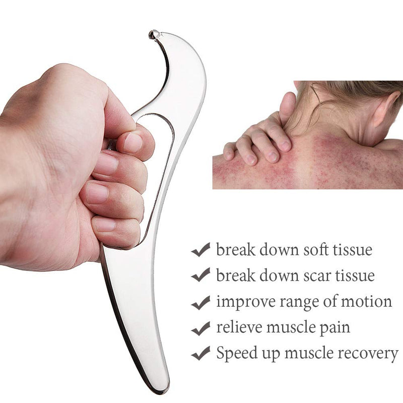 Guasha Tools, Stainless Steel Scraping Massage Tools, Muscle Scraper Massage Tools for Soft Tissue Mobilization Therapy and Deep Tissue Muscle Scraping