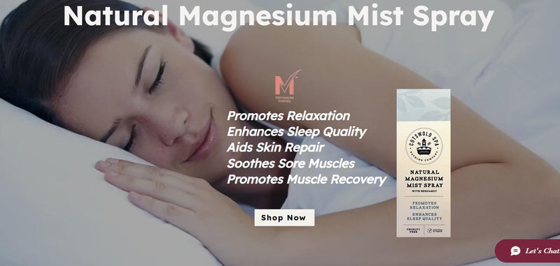 Cotswold Spa Natural Magnesium Mist Spray, with Bergamot- Aids Sleep, Skin Repair, Soothes Muscle Soreness, Restless Legs, Muscle & Joint Health, Reduces Inflammation with Magnesium Chloride.