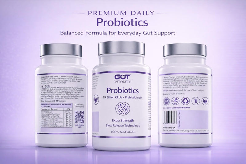 Advanced High Strength Daily Probiotic - Supports Men’s & Women’s Microbiome Health - Gut, Digestion & Bloating Support - Whole Body Wellbeing - Slow-Release - Vegan & Gluten Free - Made in UK