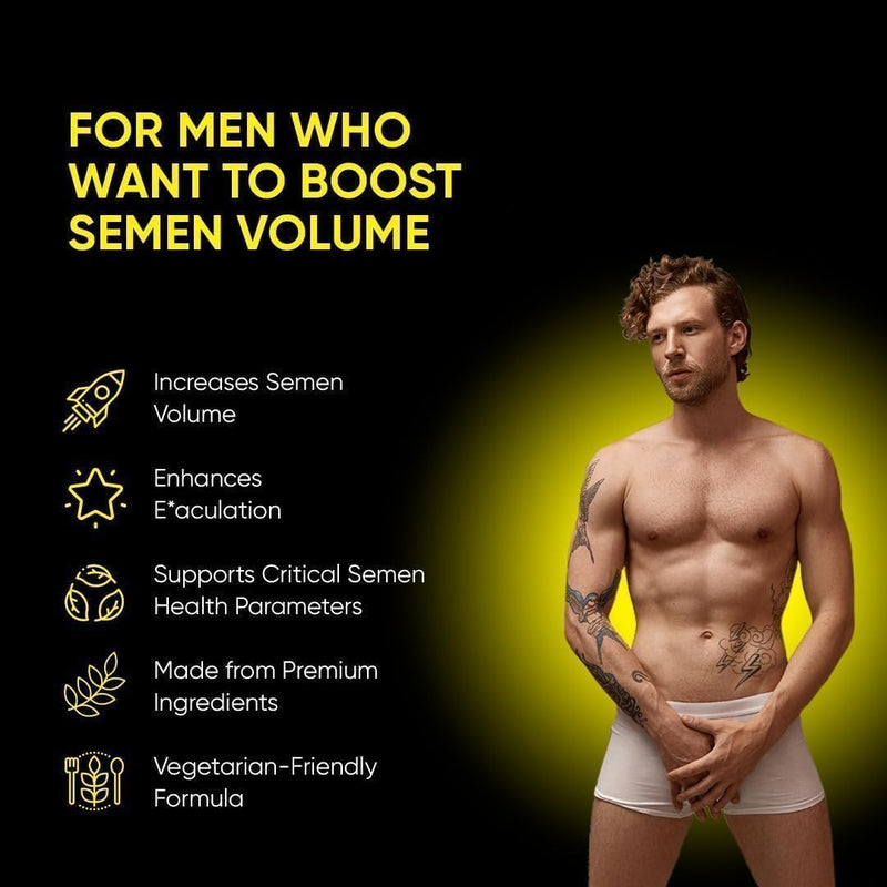 Semen Volume Support Capsules for Men – Zinc, Rose Hip & Vitamin C – Reproductive Health & Vitality – 60 Capsules - 1 Month Supply