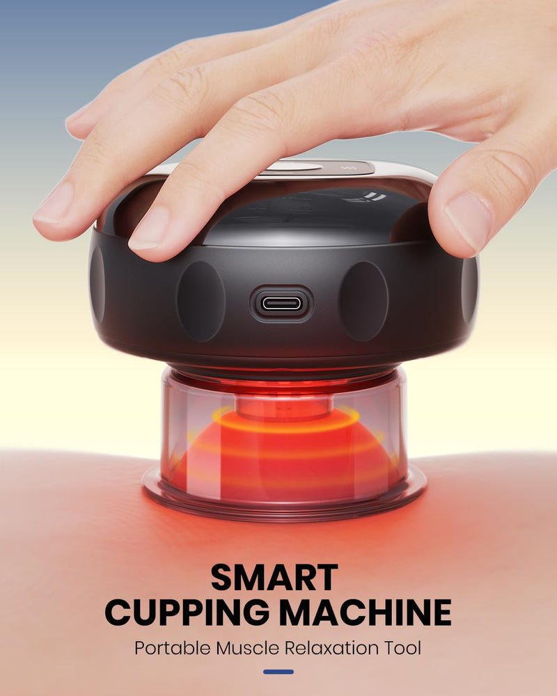 EURPMASK Choose the color of europe Electric Cupping Set with Red Light - 24 Levels Adjustable Suction & Heat, One-Touch Control, Portable Muscle Relaxation Tool 2 Pack