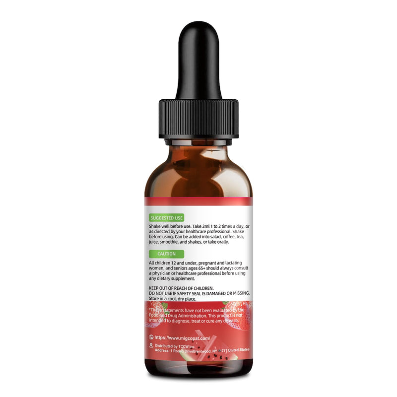Migcopat Zeolite Detox Liquid Drops with B12, D3 & Vitamin C, 120ml | Pure Body Cleanse Support for Heavy Metals, Natural Zeolite Formula, Strawberry Watermelon Flavor 2 Fl Oz (Pack of 2)