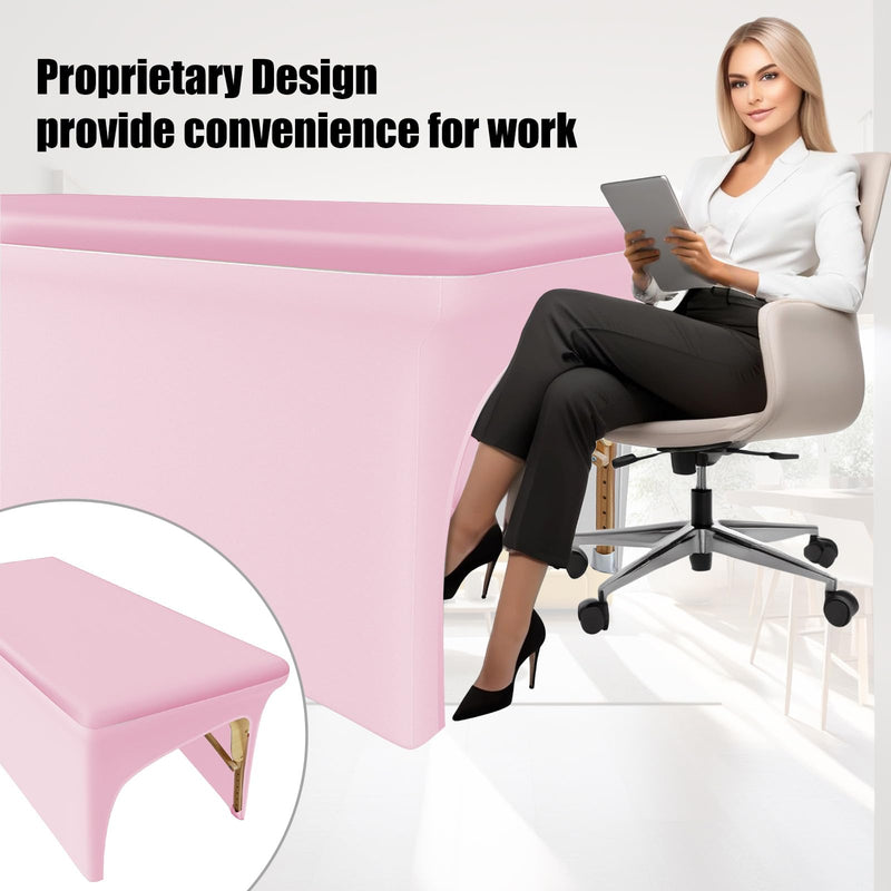 [Australia] - Pink Lash Bed Cover 6FT Vinyl Massage Table Cover Protector, Silky Reusable & Wipeable Massage Bed cover Waterproof Ultra-Durable and High Elasticity Leather Spa Bed Covers for Esthetician Pink 